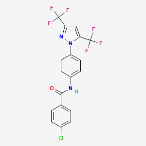 molecular formula C18H10ClF6N3O B1667967 N-[4-[3,5-bis(trifluoromethyl)pyrazol-1-yl]phenyl]-4-chlorobenzamide CAS No. 223499-22-7