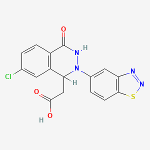 molecular formula C16H11ClN4O3S B1667970 1-Phthalazineacetic acid, 2-(1,2,3-benzothiadiazol-5-yl)-7-chloro-1,2,3,4-tetrahydro-4-oxo- CAS No. 57410-31-8