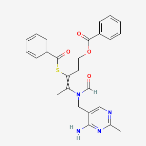 molecular formula C26H26N4O4S B1668012 [(E)-4-[(4-amino-2-methylpyrimidin-5-yl)methyl-formylamino]-3-benzoylsulfanylpent-3-enyl] benzoate CAS No. 299-88-7
