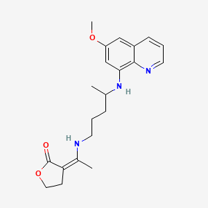 molecular formula C21H27N3O3 B1668044 3-[1-[4-[(6-Methoxyquinolin-8-yl)amino]pentylamino]ethylidene]oxolan-2-one CAS No. 79781-00-3