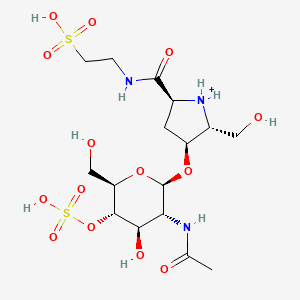 molecular formula C16H30N3O14S2+ B1668045 2-[[(2S,4S,5R)-4-[(2R,3R,4R,5S,6R)-3-acetamido-4-hydroxy-6-(hydroxymethyl)-5-sulfooxyoxan-2-yl]oxy-5-(hydroxymethyl)pyrrolidin-1-ium-2-carbonyl]amino]ethanesulfonic acid CAS No. 92953-54-3
