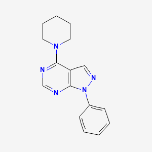 molecular formula C16H17N5 B1668064 1-phenyl-4-(piperidin-1-yl)-1H-pyrazolo[3,4-d]pyrimidine CAS No. 23000-46-6