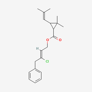 molecular formula C20H25ClO2 B1668088 Cyclopropanecarboxylic acid, 2,2-dimethyl-3-(2-methyl-1-propenyl)-, 3-chloro-4-phenyl-2-butenyl ester CAS No. 28288-05-3