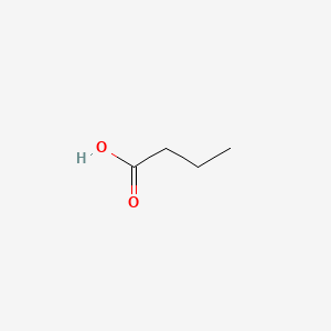 molecular formula C4H8O2<br>CH3CH2CH2COOH<br>C4H8O2 B1668132 Butyric acid CAS No. 107-92-6