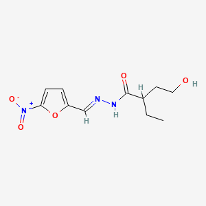 molecular formula C11H15N3O5 B1668133 Butyric acid, 2-ethyl-4-hydroxy-, (5-nitrofurfurylidene)hydrazide CAS No. 91338-37-3