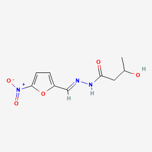 molecular formula C9H11N3O5 B1668134 Butyric acid, 3-hydroxy-, (5-nitrofurfurylidene)hydrazide CAS No. 90559-70-9