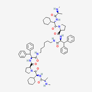 N,N'-(hexane-1,6-diyl)bis(1-{(2S)-2-cyclohexyl-2-[(N-methyl-L-alanyl)amino]acetyl}-L-prolyl-beta-phenyl-L-phenylalaninamide)