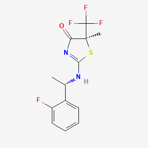 molecular formula C13H12F4N2OS B1668144 (5s)-2-{[(1s)-1-(2-Fluorophenyl)ethyl]amino}-5-Methyl-5-(Trifluoromethyl)-1,3-Thiazol-4(5h)-One CAS No. 870710-02-4