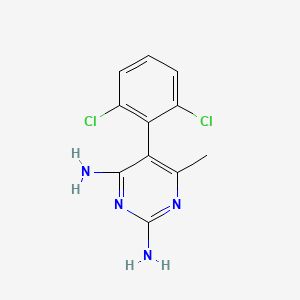molecular formula C11H10Cl2N4 B1668151 2,4-Pyrimidinediamine, 5-(2,6-dichlorophenyl)-6-methyl- CAS No. 130801-57-9