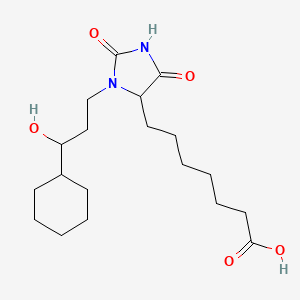 molecular formula C19H32N2O5 B1668153 7-[3-(3-Cyclohexyl-3-hydroxypropyl)-2,5-dioxoimidazolidin-4-yl]heptanoic acid CAS No. 75693-75-3