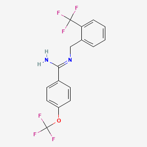 molecular formula C16H12F6N2O B1668168 4-Trifluoromethoxy-N-(2-trifluoromethyl-benzyl)-benzamidine CAS No. 305339-41-7