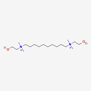 molecular formula C18H42N2O22+ B1668171 1,10-Decanediaminium, N,N'-bis(2-hydroxyethyl)-N,N,N',N'-tetramethyl- CAS No. 32040-45-2