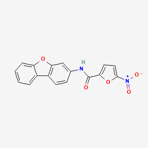 molecular formula C17H10N2O5 B1668179 N-dibenzofuran-3-yl-5-nitrofuran-2-carboxamide CAS No. 329198-87-0