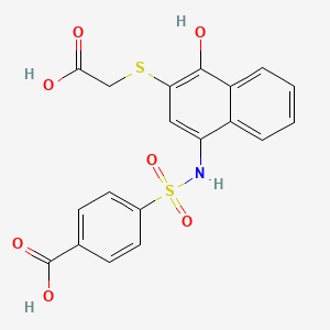 molecular formula C19H15NO7S2 B1668180 4-[[3-(Carboxymethylsulfanyl)-4-hydroxynaphthalen-1-yl]sulfamoyl]benzoic acid CAS No. 823828-18-8