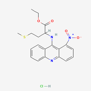 molecular formula C20H22ClN3O4S B1668188 L-Methionine, N-(1-nitro-9-acridinyl)-, ethyl ester, monohydrochloride CAS No. 75106-53-5