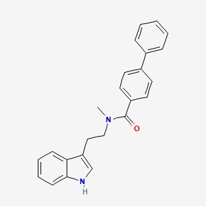 B1668191 N-Methyl-N-[2-(1H-indole-3-yl)ethyl]-4-phenylbenzamide CAS No. 883561-04-4