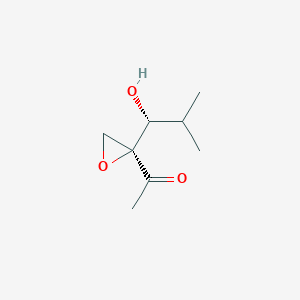 molecular formula C8H14O3 B166824 Ethanone, 1-[2-(1-hydroxy-2-methylpropyl)oxiranyl]-, [S-(R*,S*)]-(9CI) CAS No. 136377-99-6