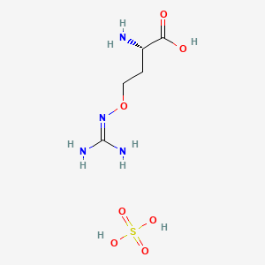 molecular formula C5H14N4O7S B1668251 L-alpha-Amino-gamma-(guanidinooxy)-n-butyric acid sulfate CAS No. 2219-31-0