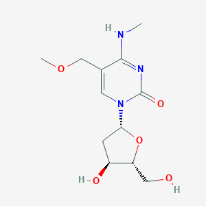 molecular formula C12H19N3O5 B166827 1-[(2R,4S,5R)-4-hydroxy-5-(hydroxymethyl)oxolan-2-yl]-5-(methoxymethyl)-4-(methylamino)pyrimidin-2-one CAS No. 135000-71-4