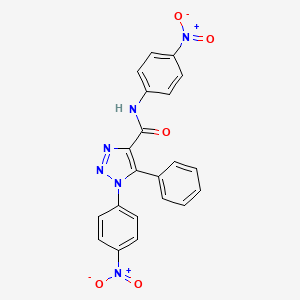 molecular formula C21H14N6O5 B1668271 N,1-bis(4-nitrophenyl)-5-phenyltriazole-4-carboxamide CAS No. 660817-08-3