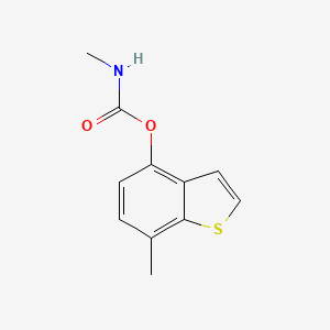 molecular formula C11H11NO2S B1668307 Carbamic acid, methyl-, 7-methylbenzo(b)thien-4-yl ester CAS No. 13687-28-0
