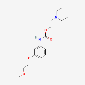 molecular formula C16H26N2O4 B1668315 Carbanilic acid, m-(2-methoxyethoxy)-, 2-(diethylamino)ethyl ester CAS No. 108982-42-9