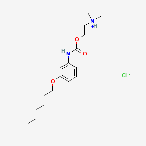 molecular formula C18H31ClN2O3 B1668319 Carbanilic acid, m-heptyloxy-, 2-(dimethylamino)ethyl ester, hydrochloride CAS No. 68097-63-2