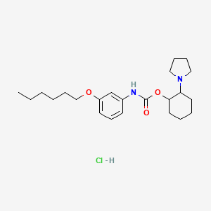 Carbanilic acid, m-hexyloxy-, 2-(1-pyrrolidinyl)cyclohexyl ester, hydrochloride, (E)-