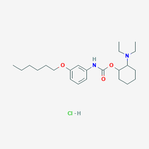 Carbanilic acid, m-hexyloxy-, 2-(diethylamino)cyclohexyl ester, hydrochloride, (E)-