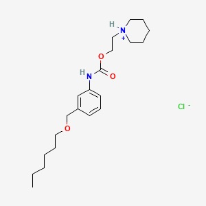 molecular formula C21H35ClN2O3 B1668327 2-piperidin-1-ium-1-ylethyl N-[3-(hexoxymethyl)phenyl]carbamate;chloride CAS No. 80171-78-4