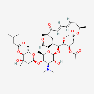 [(2S,3S,4R,6S)-6-[(2R,3S,4R,5R,6S)-6-[[(4R,5S,6S,7R,9R,11E,13E,16R)-4-acetyloxy-5-methoxy-9,16-dimethyl-2,10-dioxo-7-(2-oxoethyl)-1-oxacyclohexadeca-11,13-dien-6-yl]oxy]-4-(dimethylamino)-5-hydroxy-2-methyloxan-3-yl]oxy-4-hydroxy-2,4-dimethyloxan-3-yl] 3-methylbutanoate