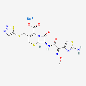 molecular formula C16H15N7NaO5S4 B1668367 CID 87462117 CAS No. 82219-81-6