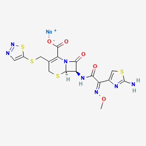 molecular formula C16H14N7NaO5S4 B1668367 Cefuzonam sodium CAS No. 82219-81-6