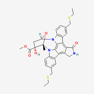 molecular formula C33H33N3O5S2 B1668381 3,9-Bis((ethylthio)methyl)-K-252a CAS No. 156177-65-0