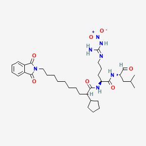 molecular formula C35H53N7O7 B1668382 2H-Isoindole-2-decanamide, alpha-cyclopentyl-N-((1S)-1-((((1S)-1-formyl-3-methylbutyl)amino)carbonyl)-4-((imino(nitroamino)methyl)amino)butyl)-1,3-dihydro-1,3-dioxo- CAS No. 189036-01-9