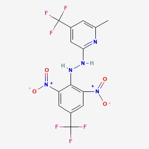 molecular formula C14H9F6N5O4 B1668412 Cestrin 