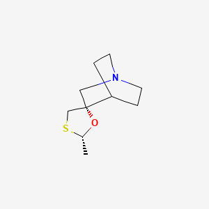 molecular formula C10H17NOS B1668456 (2R,5R)-2-methylspiro[1,3-oxathiolane-5,3'-1-azabicyclo[2.2.2]octane] CAS No. 107233-08-9
