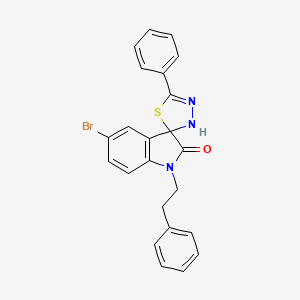 molecular formula C23H18BrN3OS B1668463 5-Bromo-5'-phenyl-1-(2-phenylethyl)-spiro[3H-indole-3,2'(3'H)-[1,3,4]thiadiazol]-2(1H)-one CAS No. 639507-03-2