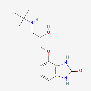 molecular formula C14H22ClN3O3 B1668472 4-(3-tert-Butylamino-2-hydroxypropoxy)benzimidazol-2-one CAS No. 81047-99-6