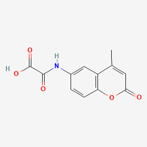 molecular formula C12H9NO5 B1668474 Acetic acid, ((4-methyl-2-oxo-2H-1-benzopyran-6-yl)amino)oxo- CAS No. 75919-69-6