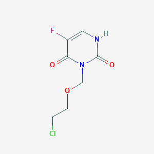 molecular formula C7H8ClFN2O3 B166848 2,4(1H,3H)-Pyrimidinedione, 3-((2-chloroethoxy)methyl)-5-fluoro- CAS No. 139593-08-1