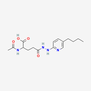 2-Acetamido-5-[2-(5-butylpyridin-2-yl)hydrazinyl]-5-oxopentanoic acid