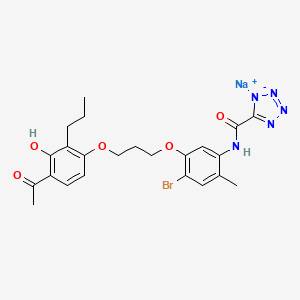 molecular formula C23H25BrN5NaO5 B1668494 N-(3-(3-(4-Acetyl-3-hydroxy-2-n-propylphenoxy)propoxy)-4-bromo-6-methylphenyl)-1H-tetrazole-5-carboxamide CAS No. 111130-14-4