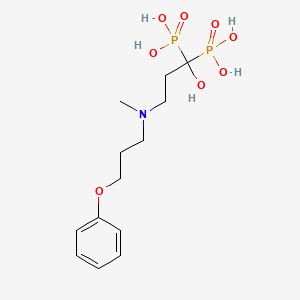 molecular formula C13H23NO8P2 B1668511 [1-Hydroxy-3-[methyl(3-phenoxypropyl)amino]-1-phosphonopropyl]phosphonic acid CAS No. 158859-42-8