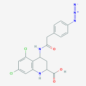 4-[2-(4-Azidophenyl)acetamido]-5,7-dichloro-1,2,3,4-tetrahydroquinoline-2-carboxylic acid