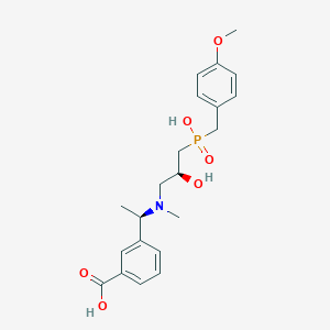 molecular formula C21H28NO6P B1668530 3-[(1R)-1-[[(2S)-2-hydroxy-3-[hydroxy-[(4-methoxyphenyl)methyl]phosphoryl]propyl]-methylamino]ethyl]benzoic acid CAS No. 187608-26-0