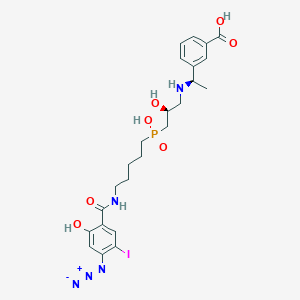3-[(1R)-1-[[(2S)-3-[5-[(4-azido-2-hydroxy-5-iodobenzoyl)amino]pentyl-hydroxyphosphoryl]-2-hydroxypropyl]amino]ethyl]benzoic acid