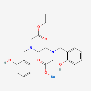 Glycine, N-(2-((carboxymethyl)((2-hydroxyphenyl)methyl)amino)ethyl)-N-((2-hydroxyphenyl)methyl)-, 1-ethyl ester, monosodium salt