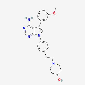 molecular formula C26H29N5O2 B1668539 1-(4-(4-amino-5-(3-methoxyphenyl)-7H-pyrrolo[2,3-d]pyrimidin-7-yl)phenethyl)piperidin-4-ol CAS No. 234772-64-6