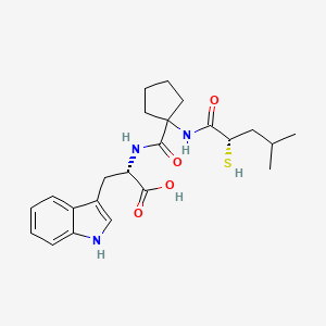 molecular formula C23H31N3O4S B1668551 L-Tryptophan, N-((1-(((2S)-2-mercapto-4-methyl-1-oxopentyl)amino)cyclopentyl)carbonyl)- CAS No. 849066-09-7